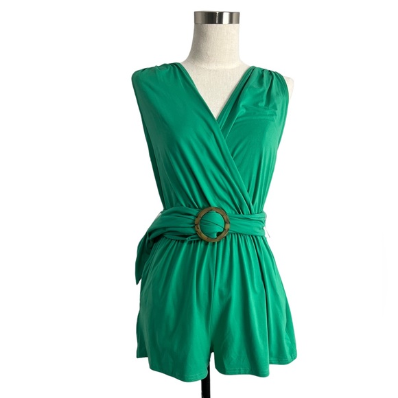 BB Dakota Pants - BB Dakota Green Sleeveless Romper